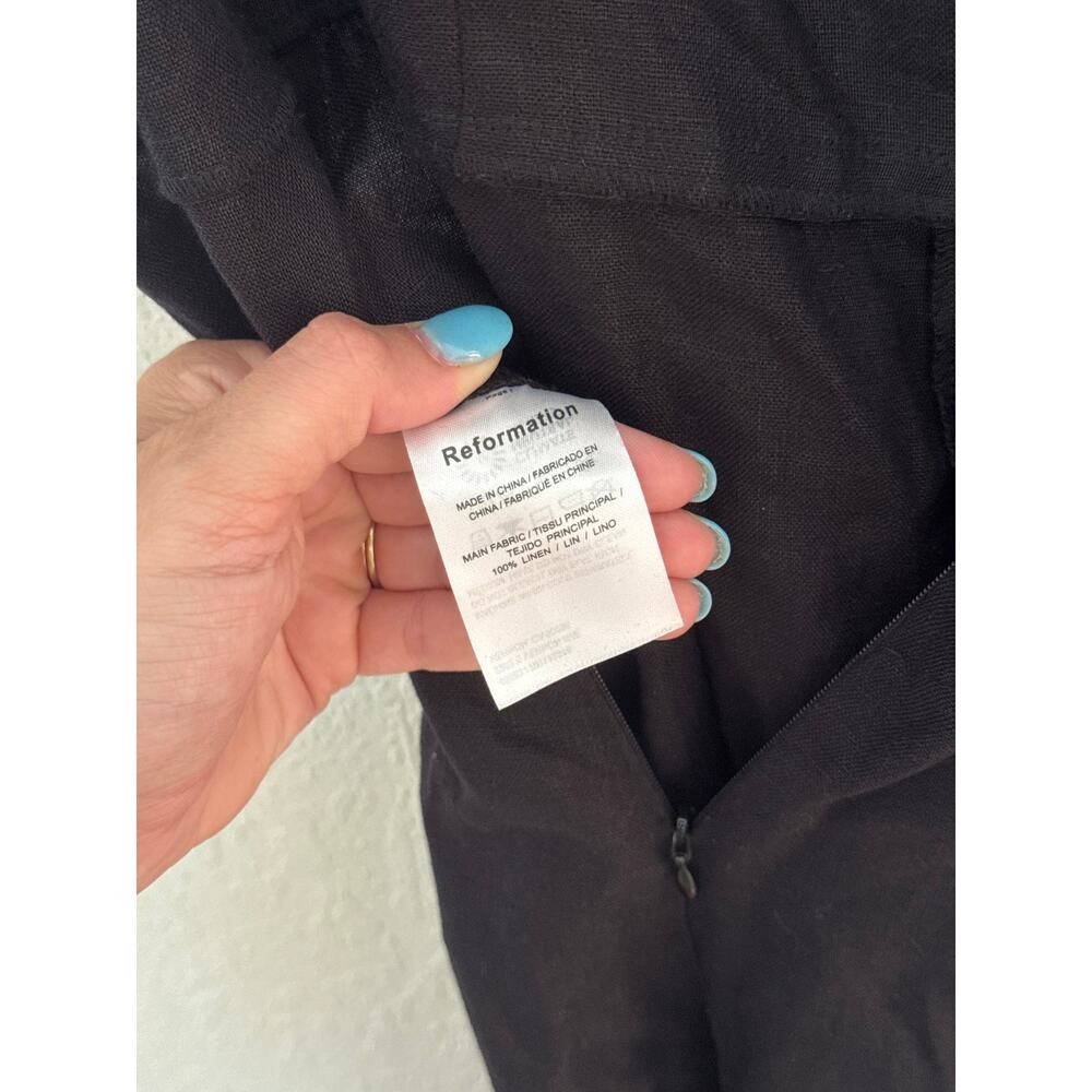 REFORMATION Overland Linen Jumpsuit in Black Size 4 - Picture 7 of 7